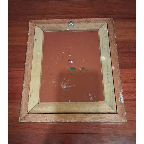 Original Oil Painting Floral Impressism Gold Framed Red Velvet Vintage 1970s - Picture 4 of 5